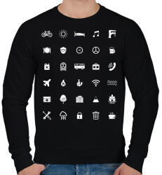 printfashion icon póló - Férfi pulóver - Fekete (14973946)