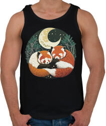 printfashion Szerelmes vörös pandák - Férfi atléta - Fekete (13328207)