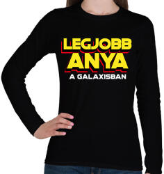 printfashion Legjobb anya a galaxisban - Női hosszú ujjú póló - Fekete (10874729)