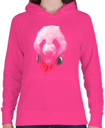 printfashion Elegáns panda - Női kapucnis pulóver - Fukszia (119380)