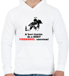 printfashion a bort tisztán - Férfi kapucnis pulóver - Fehér (1739761)