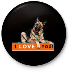 printfashion I LOVE YOU (NÉMETJUHÁSZ) - Kitűző, hűtőmágnes - Fekete (3097594)