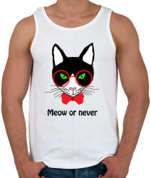 printfashion Hipster macska - Férfi atléta - Fehér (292709)