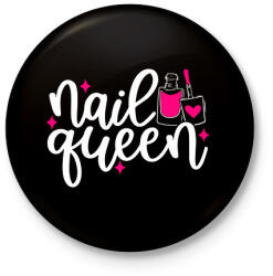 printfashion Nail Queen - Kitűző, hűtőmágnes - Fekete (10976950)