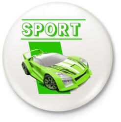 printfashion Sport autó - Kitűző, hűtőmágnes - Fehér (3081767)