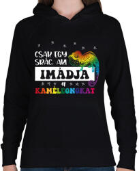 printfashion Egy srác - Kaméleon - Női kapucnis pulóver - Fekete (10866356)