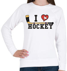 printfashion I love hockey - Női pulóver - Fehér (15646434)