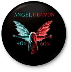 printfashion Angel vs deamon - Kitűző, hűtőmágnes - Fekete (3097483)