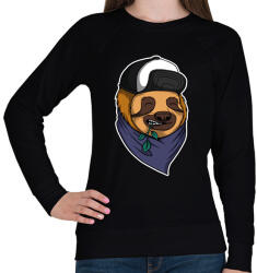 printfashion Fullcap-es lajhár - Női pulóver - Fekete (6588493)