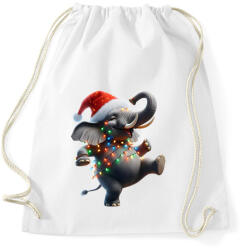 printfashion Táncoló karácsonyi party elefánt - Sportzsák, Tornazsák - Fehér (15260942)