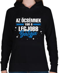 printfashion Legjobb báty - Női kapucnis pulóver - Fekete (14067391)