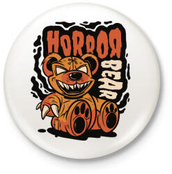 printfashion Horror medve - Kitűző, hűtőmágnes - Fehér (5484708)