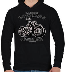 printfashion a legjobb motorosok - Férfi kapucnis pulóver - Fekete (6025791)