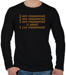 printfashion I hate programming! - Férfi hosszú ujjú póló - Fekete (7239702)