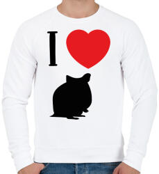 printfashion I love hamster (black) - Férfi pulóver - Fehér (7095042)