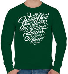 printfashion Dolgozz keményen - Férfi pulóver - Sötétzöld (206427)
