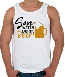 printfashion Save water drink beer - Férfi atléta - Fehér (2804259)
