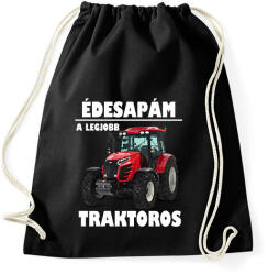 printfashion Édesapám a legjobb traktoros - Sportzsák, Tornazsák - Fekete (5305613)