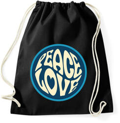 printfashion Love and Peace - Hippie - Sportzsák, Tornazsák - Fekete (7107879)