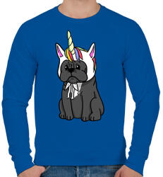 printfashion Francia bulldog unikornis - Férfi pulóver - Királykék (1486192)