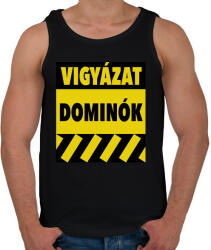 printfashion Vigyázat dominók! - Férfi atléta - Fekete (1085417)