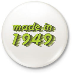 printfashion made-in-1949-green-grey - Kitűző, hűtőmágnes - Fehér (3076201)