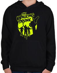 printfashion The Walking Drunk - Gyerek kapucnis pulóver - Fekete (951529)