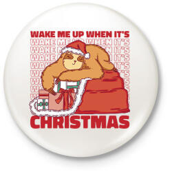 printfashion Karácsonyi lajhár - Kitűző, hűtőmágnes - Fehér (14611779)