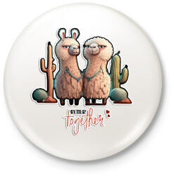 printfashion BETTER together - I Love You - szerelmes lámás minta - Kitűző, hűtőmágnes - Fehér (11856147)