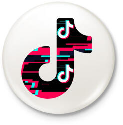 printfashion Tik Tok logo - Kitűző, hűtőmágnes - Fehér (3083345)