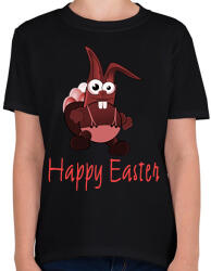 printfashion Happy Easter - Gyerek póló - Fekete (15870824)