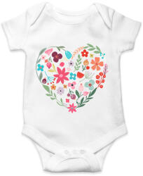 printfashion Virág szív - Baba Body - Fehér (6537097)