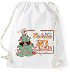 printfashion Peace love xmas - Sportzsák, Tornazsák - Fehér (14920285)