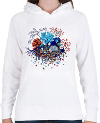 printfashion Süni az erdőben - Női kapucnis pulóver - Fehér (6314037)