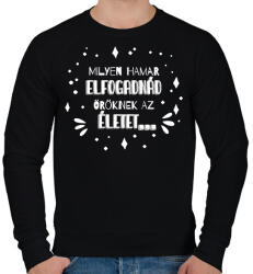 printfashion Illyés Gyula - Milyen hamar. . . (fehér) - Férfi pulóver - Fekete (7120544)