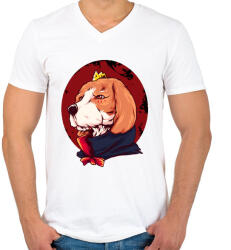 printfashion Vámpír minta - Férfi V-nyakú póló - Fehér (5537576)