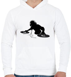 printfashion Dj - Férfi kapucnis pulóver - Fehér (4445989)