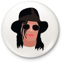 printfashion Michael Jackson - Kitűző, hűtőmágnes - Fehér (3081399)