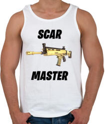 printfashion Scar Master - Fortnite (Fekete) - Férfi atléta - Fehér (1510420)