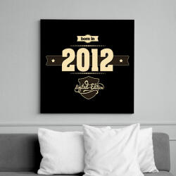 printfashion born-in-2012-cream-choco - Vászonkép - Fekete (6644847)