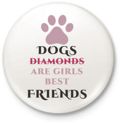 printfashion Dog best friend - Kitűző, hűtőmágnes - Fehér (3077130)