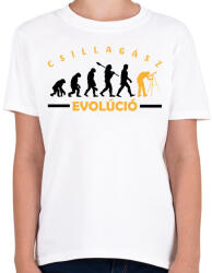 printfashion Csillagász evulóció - Gyerek póló - Fehér (9728534)