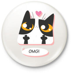 printfashion OMG - Kitűző, hűtőmágnes - Fehér (3075726)