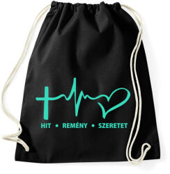 printfashion Hit, remény, szeretet - Sportzsák, Tornazsák - Fekete (1174018)