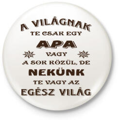 printfashion Apa - Kitűző, hűtőmágnes - Fehér (3089414)