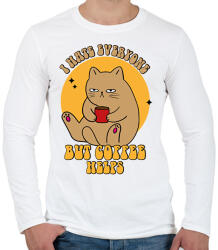 printfashion A kávé segít - Férfi hosszú ujjú póló - Fehér (11701600)