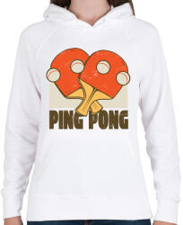 printfashion Ping Pong - Női kapucnis pulóver - Fehér (5070122)
