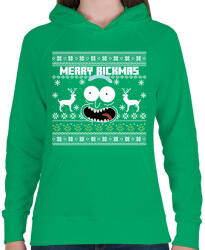 printfashion Merry Rickmas - fehér - Női kapucnis pulóver - Zöld (5711540)