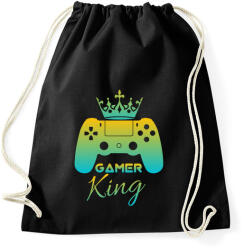 printfashion Gamer king - Sportzsák, Tornazsák - Fekete (3930467)