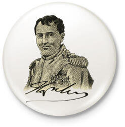 printfashion Napoleon Bonaparte - Kitűző, hűtőmágnes - Fehér (11390720)